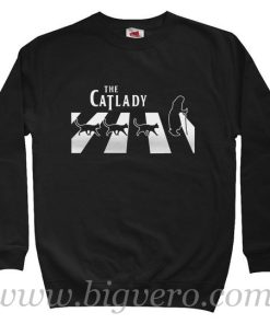 Cat Lady Walk In Abbey Road Sweatshirt