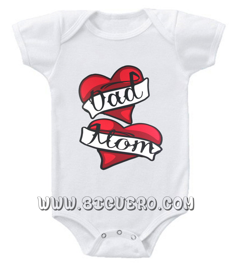 Mom And Dad Baby Onesie | Cool Tshirt Designs - Bigvero.com