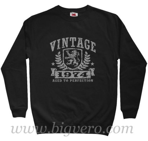Vintage 1974 Birthday Sweatshirt Size S-XXL