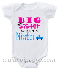 Big Sister To Little Mister Baby Onesie