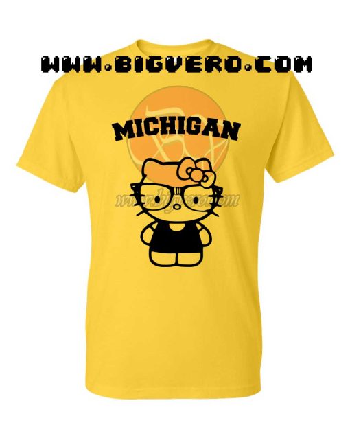 Michigan Hello Kitty Yellow T Shirt