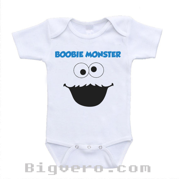 Boobie Monster Funny Cute Baby Onesie 