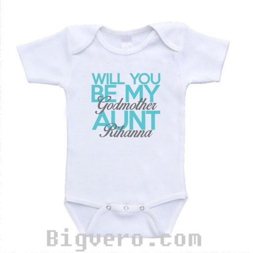 Will You Be My Godmother Aunt baby onesie
