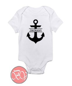 Anchor with Personalized Name Baby Onesie