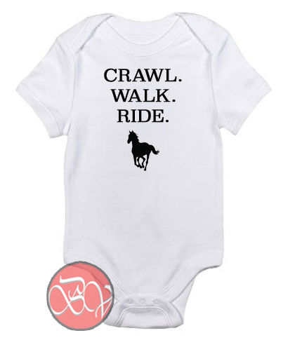 crawl walk ride onesie