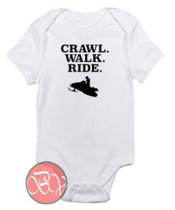 Crawl Walk Ride Snowmobile Baby Onesie