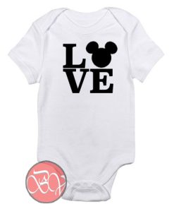 LOVE Mickey Mouse Baby Onesie