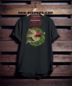 Velociraptor Christmas Wreathe Tshirt