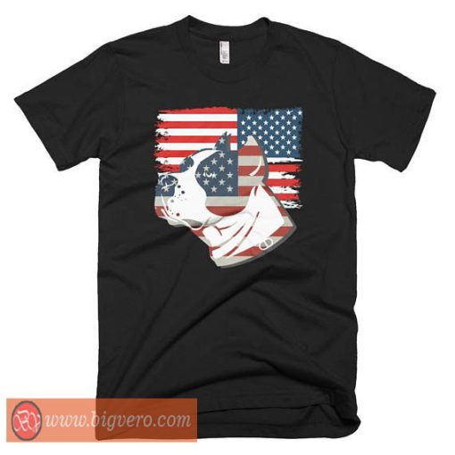 American Flag Pitbull Tshirt