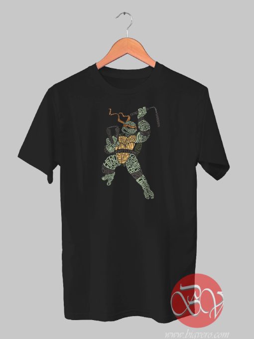 Michael Turtles Ninja Typograph Tshirt