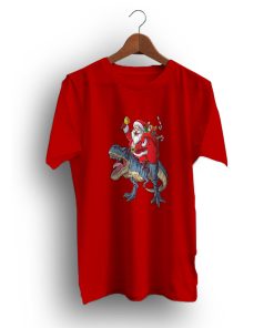 Matching Santa Riding Dinosaur Christmas T-Shirt