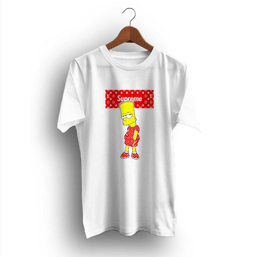 Bart Simpson Fan Gift Supreme x Louis Vuitton T-Shirt - Design Bigvero