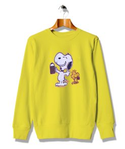 Drinking Beer Snoopy Woodstock Peanuts Vintage Sweatshirt