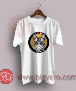 Funny Cat I Love My Tabby Slogan T-Shirt