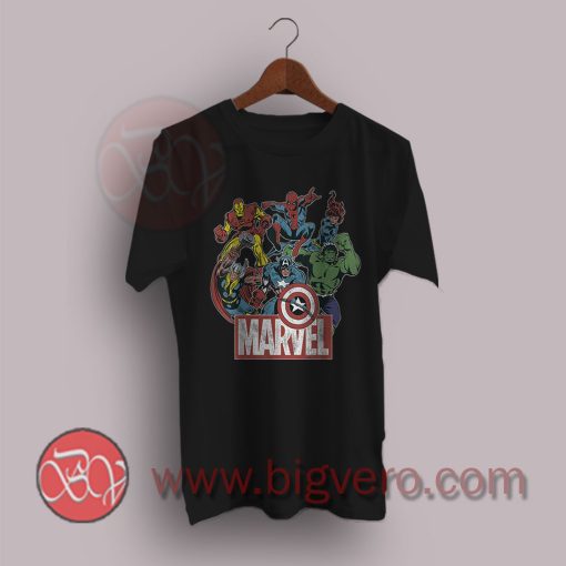 Marvel-Avengers-Team-Retro-Comic-Vintage-Graphic-T-Shirt