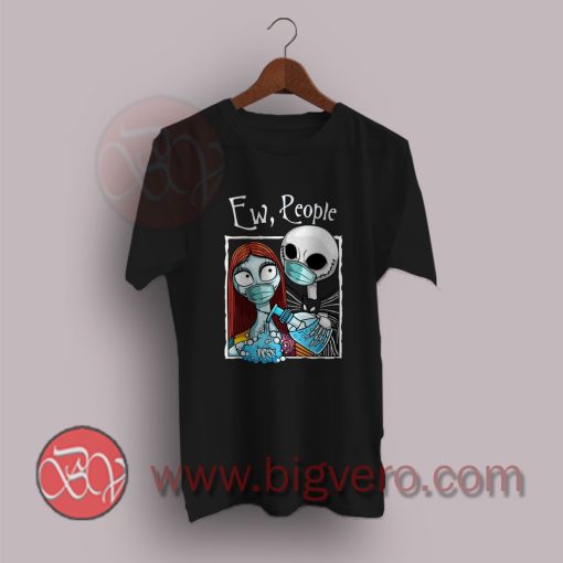 Nightmare-Before-Christmas-Jack-and-Sally-Wearing-Mask-T-Shirt