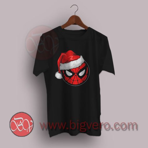 Santa-Head-Spiderman-T-Shirt