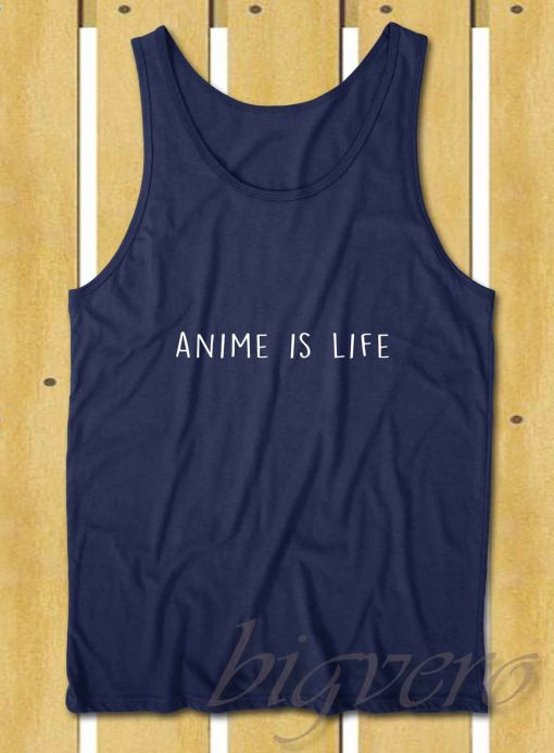 Anime Is Life Tank Top Navy