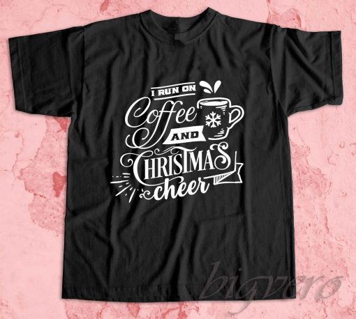 Coffee and Christmas Cheer T-Shirt Black