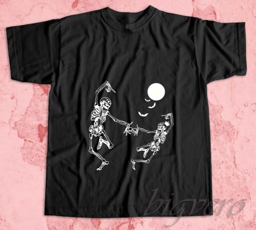 Dancing Skeleton Halloween T-Shirt Black