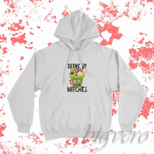 Drink Up Witches Halloween Hoodie White