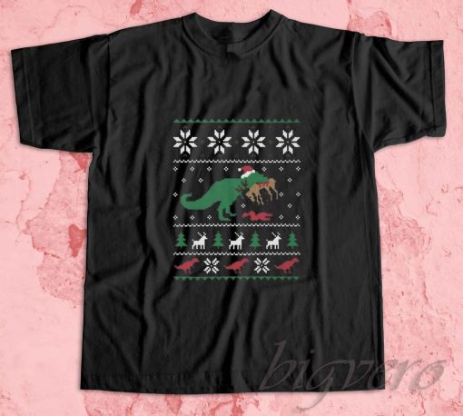 Ugly Christmas Dinosaur T-Shirt