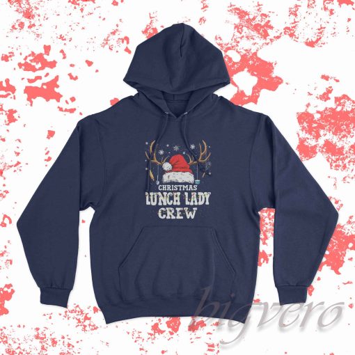 Christmas Lunch Lady Crew Hoodie Navy