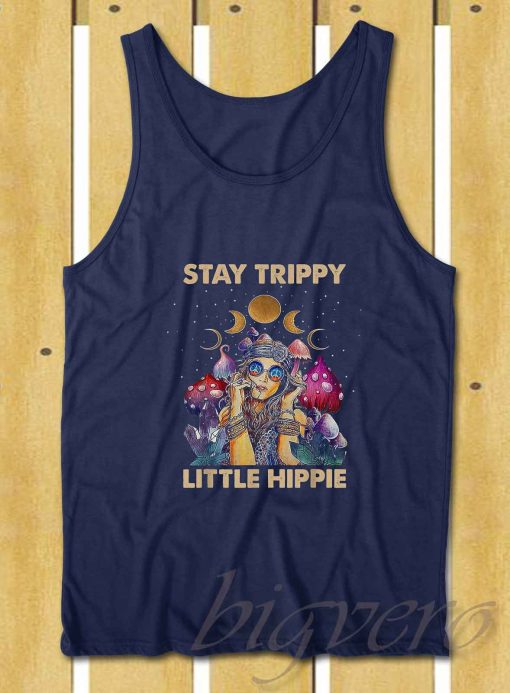 Stay Trippy Little Hippie Tank Top Navy