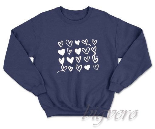 Valentines Day Sweatshirt Navy