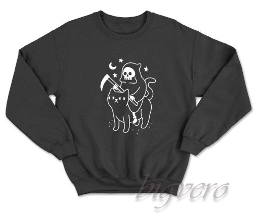 Death Rides A Black Cat Sweatshirt Black
