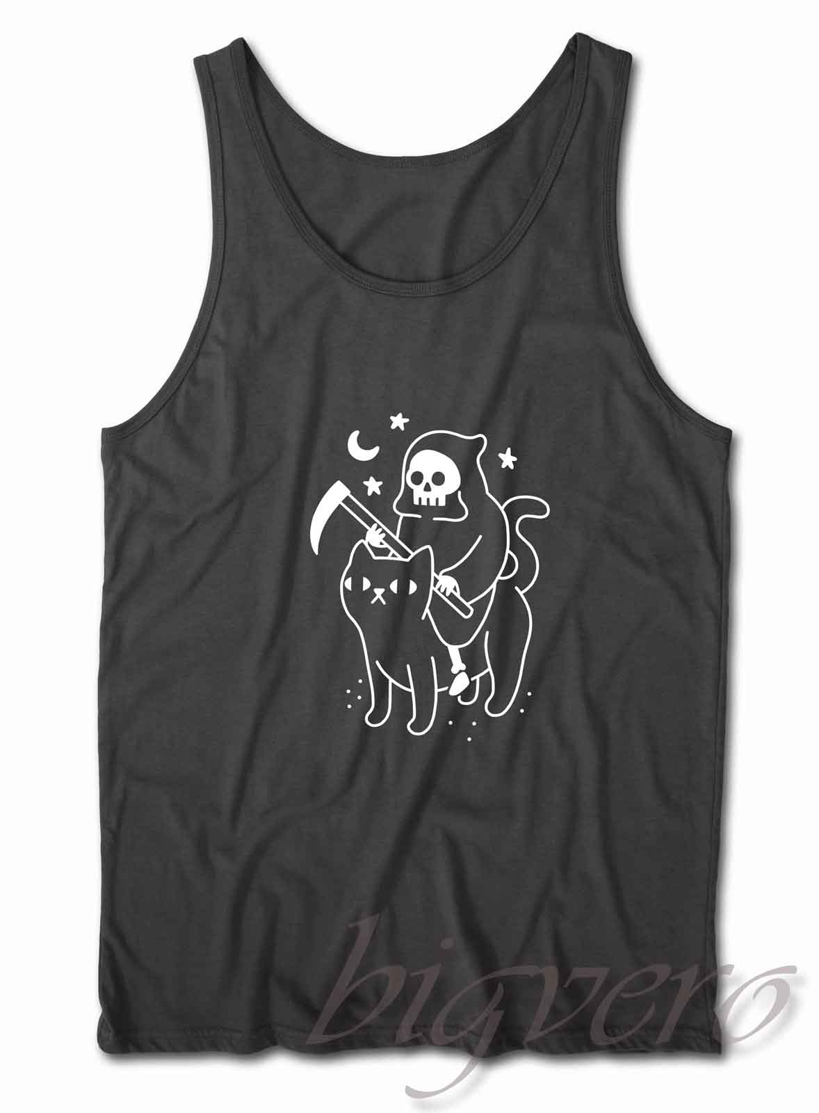 Death Rides A Black Cat Tank Top Unique Fashion Store Design