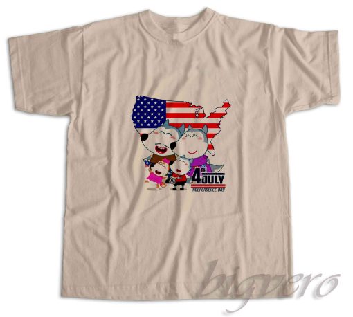 Wolfoo Family Independence Day T-Shirt Cream