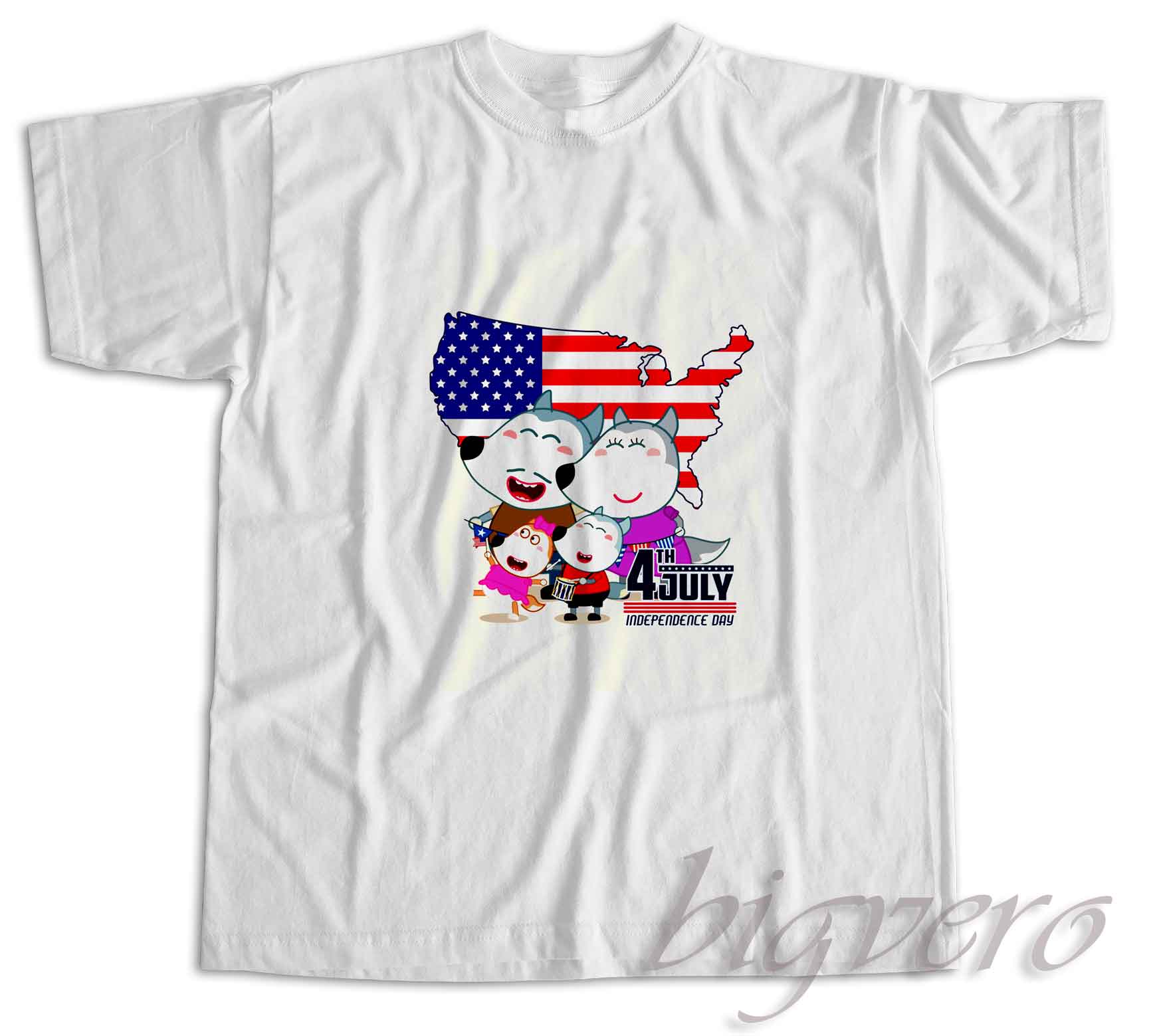 Wolfoo Family Independence Day T-Shirt - Big Vero