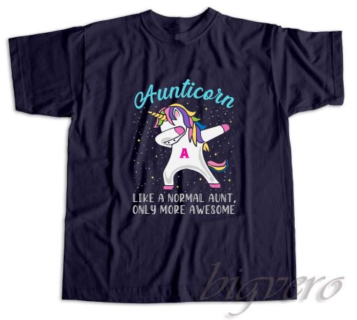 Aunticorn Only More Awesome T-Shirt Navy
