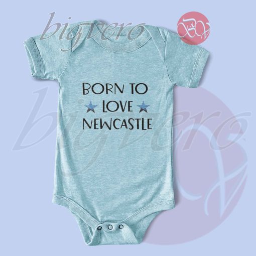 Born to love Newcastle Baby Bodysuits Light Blue