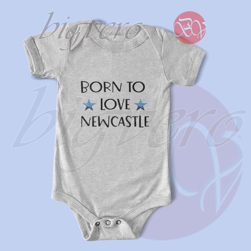 Born to love Newcastle Baby Bodysuits Light Grey