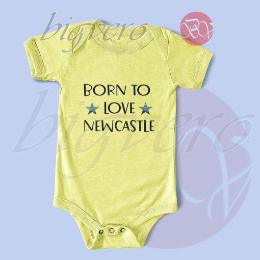 Born to love Newcastle Baby Bodysuits Light Yellow
