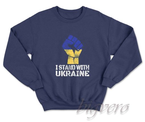 I Stand With Ukraine Sweatshirt Navy