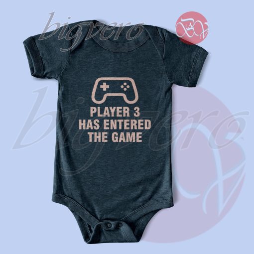 Player 3 has Entered the Game Baby Bodysuits Charcoal