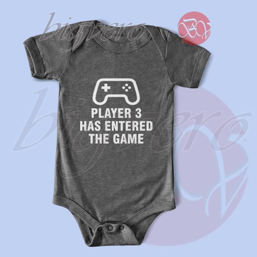 Player 3 has Entered the Game Baby Bodysuits Grey