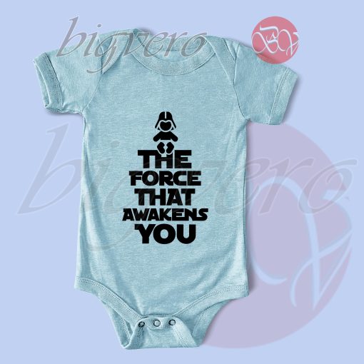 The Force That Awakens You Baby Bodysuits Light Blue
