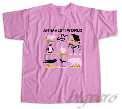 Animals Of The World T-Shirt Pink