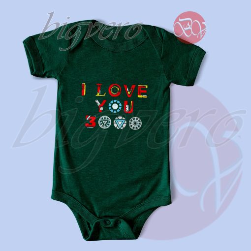 I Love You 3000 v3 Baby Bodysuits Green