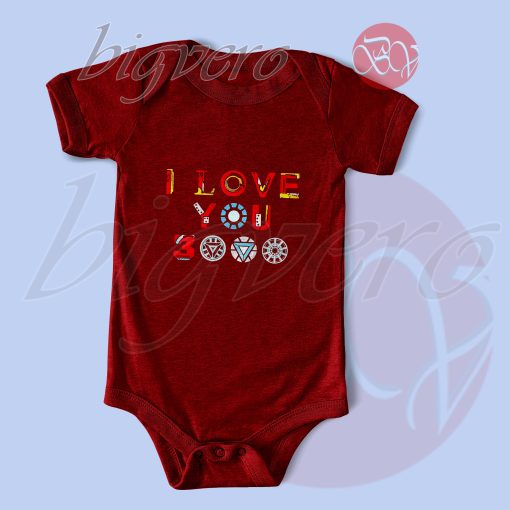 I Love You 3000 v3 Baby Bodysuits Red