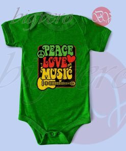 Peace Love Music Baby Bodysuits