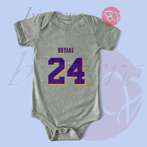 Back Number Bryant 24 Baby Bodysuits Grey
