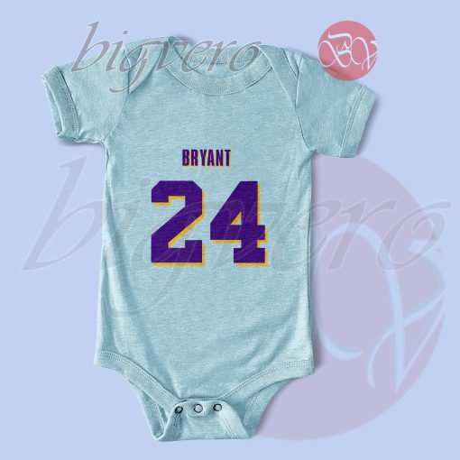 Back Number Bryant 24 Baby Bodysuits Light Blue