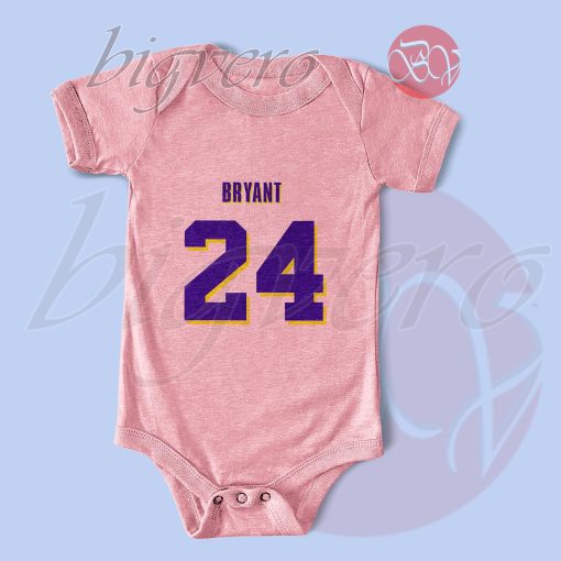 Back Number Bryant 24 Baby Bodysuits Light Pink