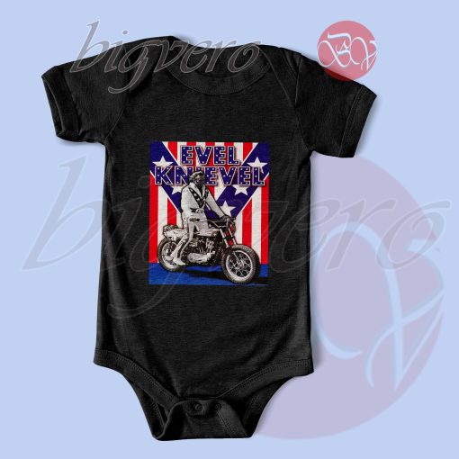Evel Knievel Motocross Baby Bodysuits Black