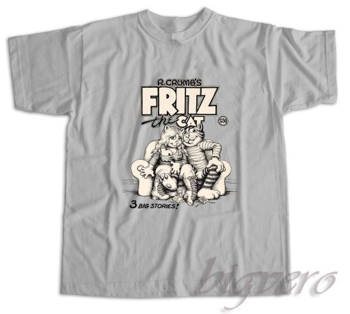 Fritz The Cat Retro T-Shirt Light Grey